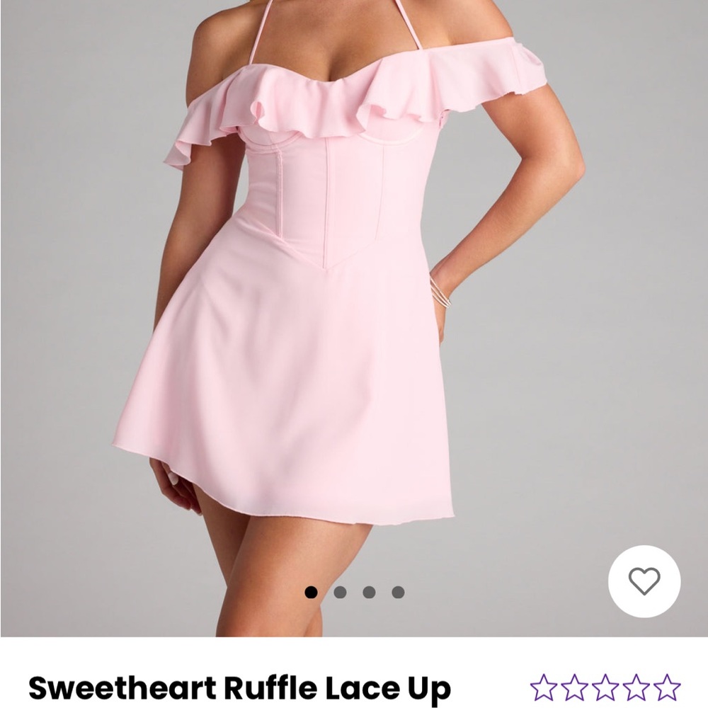 Pink Off-Shoulder Dress - Picture 5 of 8
